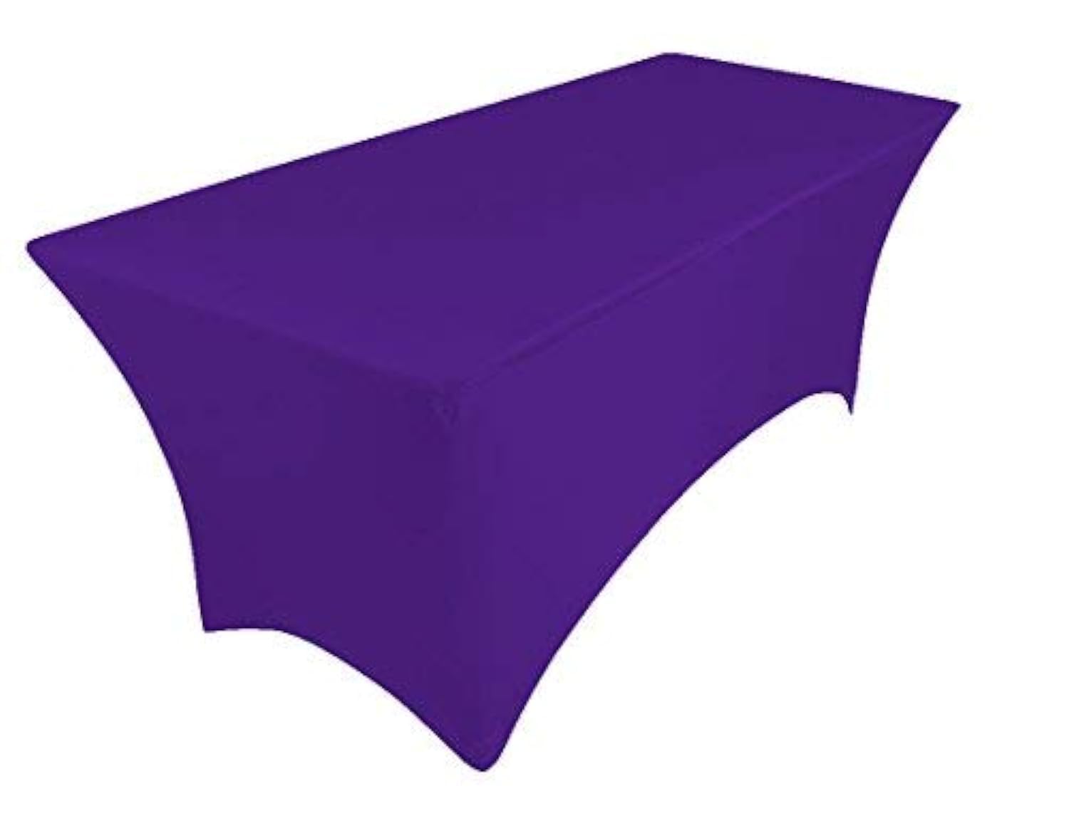pod linen spandex stretch cover tablecloth for 6ft foot table 183x75x75cm (purple)