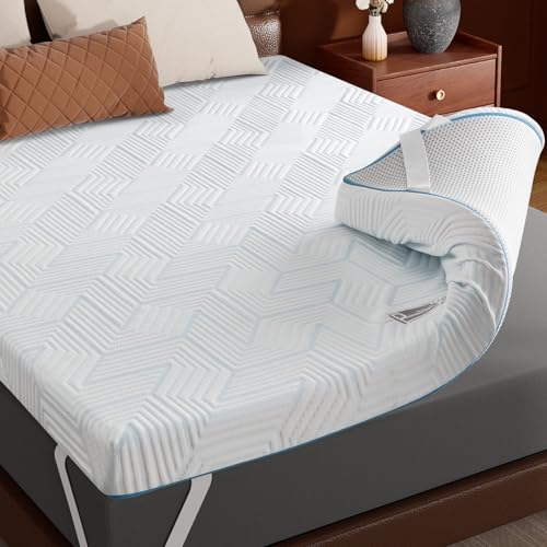 BedStory Full Size Mattress Topper 4 Inch, High Density Memory Foam Bed Pad Double for Back Pain Relief, Cooling Skin-Friendly Cover, No Odor, CertiPUR-US Certified