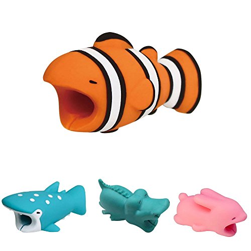 Unpara Cute Cable Bite for Iphone Smartphone Cable Cord Animal Phone Accessory Protects (Clownfish)