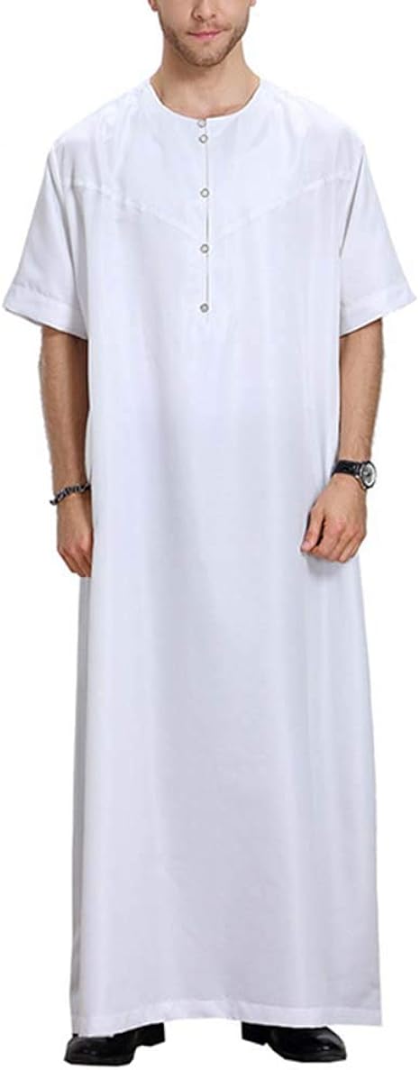 Kaftano Uomo Islamico In Cotone - Tunica Lunga Con Cappuccio E Tasche | Abito Arabo Comodo - Foto 5