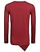 COOFANDY Men's Shirts Casual Zipper Shirt Irregular Long Sleeve T Shirts, St2-red, Large