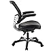 Modway Edge Mesh Back and White Vinyl Seat Office Chair With Flip-Up Arms - Computer Desks in Black