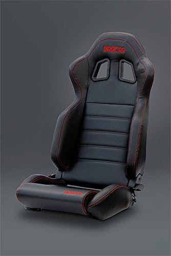 Amazon Sparco スパルコ リクライニングセミバケットシート R100sky Pvcブラックレザー レッドステッチ シート 車 バイク