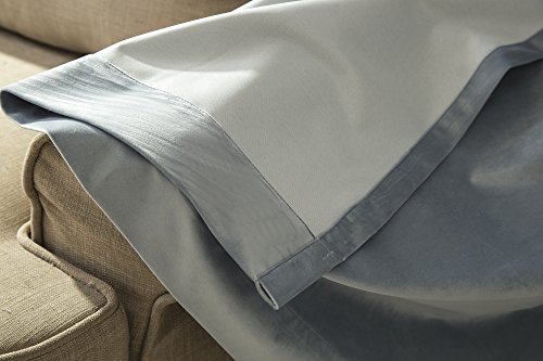 Comforhome Solid soft velvet window curtain Rod Pocket Drapes Light Slate Gray 52" x 95" (1 Panel) - Thumbnail 2