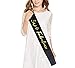 50th Birthday Decorations Party Supplies Birthday Tiara and Sash Black Glitter Satin Sash and Crystal Tiara