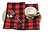 Urban Villa Cotton Dinner Napkins Set of 12, 20x20 Inche Soft Premium Cotton Napkins, Hotel Quality Highly Absorbent, Reusable & Washable Mitered Corner Table DinnerNapkins - (Red/Black, Checks)