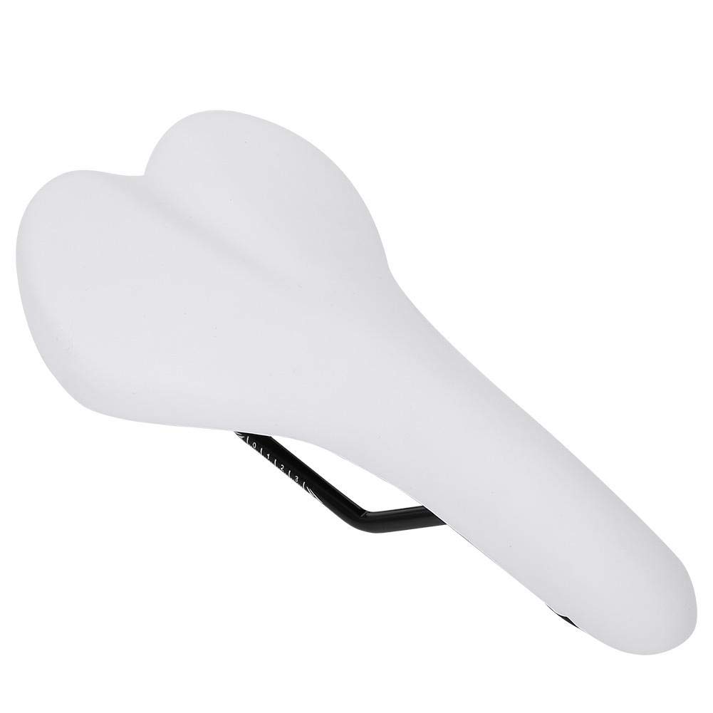 Bike Saddle, Bike Seat, PU Bike Seat Cushion for Mountain Bike (White)
