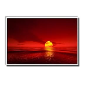 Framed Canvas Home Artwork Decoration Beautiful Sunrise Canvas Wall Art for Living Room, Bedroom - 16x24 inches