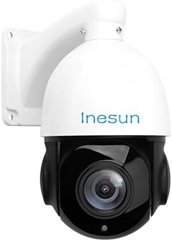 Inesun Outdoor PTZ (18X Optical Zoom) PoE IP Security Camera 5 Megapixels Super HD 2592 x1944p Speed Dome Surveillance Camera 300ft IR Night Vision ONVIF 2.4 P2P Motion Detection