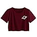 SweatyRocks Women's Casual Short Sleeve Print Crop Top T Shirt Summer Tees Letter Burgundy S