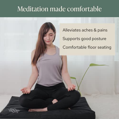 Mindful & Modern Zabuton Meditation Mat Cotton Filled Yoga and