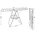 SONGMICS Clothes Drying Rack, with Bonus Sock Clips, 100% Stainless Steel Gullwing Space-Saving Laundry Rack, Foldable for Indoor and Outdoor Use, Sliver