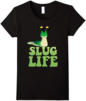 Women's Slug Life T-Shirt - Funny Thug Life Snail Internet Humor Tee Medium Black