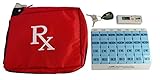 Large Capacity Vitamin Pill Planner. 7 Day x 4 Large Capacity Pill Box and 4 Daily Alarms and Medication Bag for Medications, Supplements, and Vitamins.
