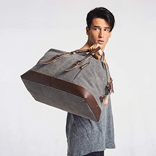 Travel Bag with Durable Canvas and Pu Leather is not Easy to Tear and Break, Suitable for Business Trip, Tourism, Camping and Outdoor Activities (Brown) 7 Travel Bag with Durable Canvas and Pu Leather is not Easy to Tear and Break, Suitable for Business Trip, Tourism, Camping and Outdoor Activities (Brown)