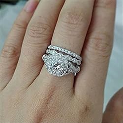 iLH Clearance Rings,Fashion Three Layers Diamonds