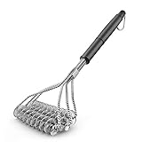 Barbecue Grill Brush - Cleaning Scraper 100% Safe Bristle Free Grillers - Best BBQ Grill Cleaner For Porcelain, Propane, Electric, Stainless Steel, Gas, Iron Grill Grates