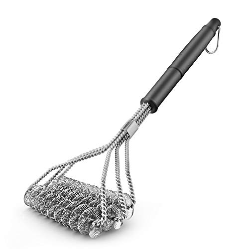 Barbecue Grill Brush - Cleaning Scraper 100% Safe Bristle Free Grillers - Best BBQ Grill Cleaner For Porcelain, Propane, Electric, Stainless Steel, Gas, Iron Grill Grates