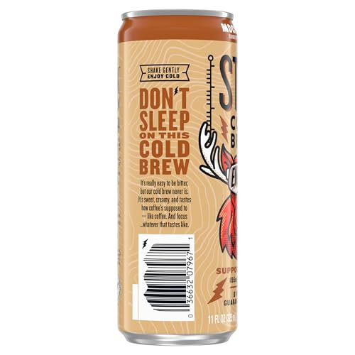 STOK COLD BREW ENERGY MOCHA CREAM, READY TO DRINK CANNED COFFEE WITH 195MG CAFFEINE TO HELP SUPPORT FOCUS, B VITAMINS, GUARANA AND GINSENG, 11 FL OZ