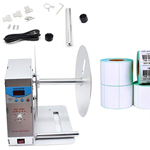 Label Rewinder Machine, Adjustable Speed Digital Automatic Label Rewinder Tags Industry Electric Labeling AC110V US Stock