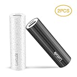 Luxtude myColors 2 PCS 3350mAh Gift Portable Charger for iPhone, Samsung Galaxy, LG, Pixel and Other Android Phone, Stylish Mini Power Bank, Lipstick Compact External Battery Pack