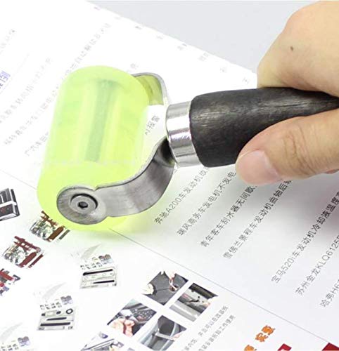 ZYHW Wooden Handle Sound Deadening Rubber Roller Hand Roller Installation Tool Rolling Wheel Rubber Heat Insulation Tools Roller Heavy Duty 5cm x 3.5cm
