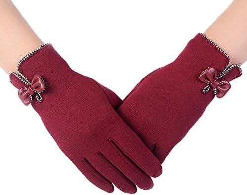 Datework Womens Touch Screen Winter Outdoor Sport Warm Gloves (Red)