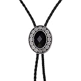 Bolo Tie for Men and Women, Black Native American Western Cowboy Neckties (Songshi)