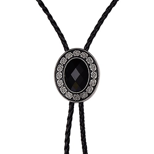 Bolo Tie for Men ,Black Native American Western Cowboy Neckties