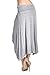 82 Days Women'S Rayon Span Double Layer High & Low Skirt with Wide Waistband - Solid