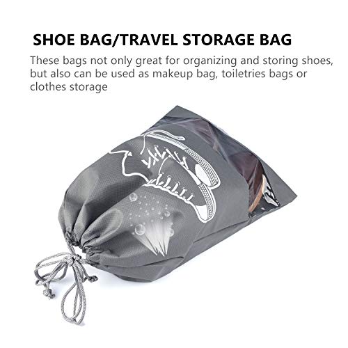 Portable Travel Shoe Bags Shoes Organizer Space Saving Storage Bag with Clear View Window for Men and Women (10 Pack, Medium)