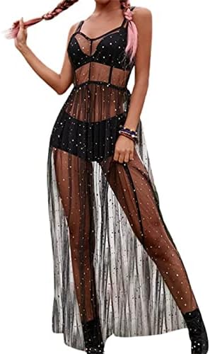 Floerns Women's Sheer Mesh Dress Beach Swimwear See Through Cover Ups Black  Ink X-Small at Amazon Women's Clothing store