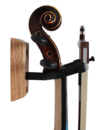 Vizcaya Hardwood Home & Studio Wall Mount Violin Hanger with Bow Holder(VLH30)