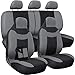 Motorup America Full Set Mesh Auto Seat Cover - Fits Select Vehicles Car Truck Van SUV - Gray/Black