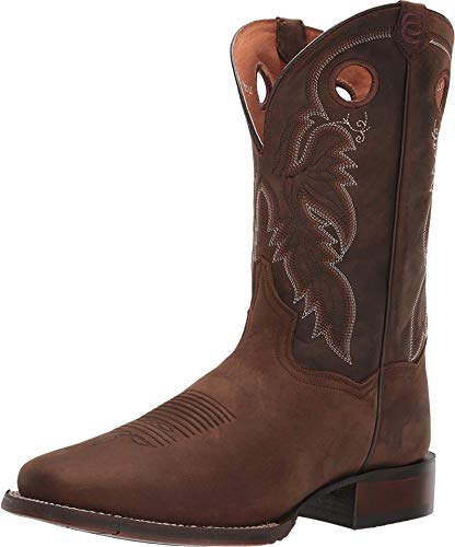 Dan Post Mens Abram Embroidered Pull On Square Toe Casual Boots Mid Calf - Brow…