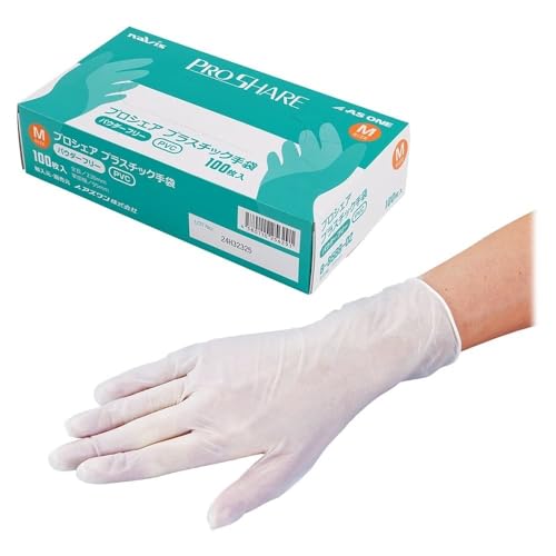 アズワン(AS ONE) ナビス プロシェア 使い捨て プラスチック手袋 パウダー無 M 1箱(100枚入) / 8-9569-02商品画像