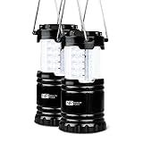 2 Pack Portable LED Camping Lantern, Novelty Place [Heavy Duty & Waterproof] Outdoor Hiking Gear Lights - Ultra Bright Compact Size - Battery Powered Emergency Flashlight