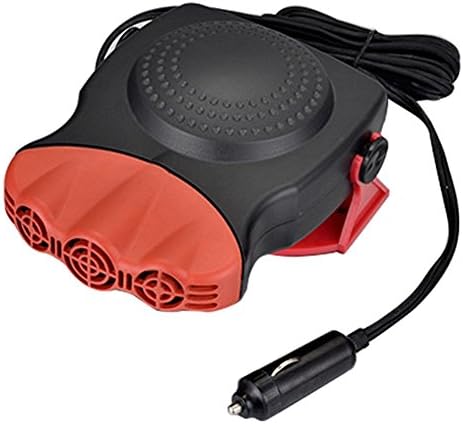 BOCOLA Car Heater Portable 30 Seconds Fast Heating Quickly Defrosts Defogger 12V 150W Auto Ceramic Heater Cooling Fan 3-Outlet Plug In Cig Lighter (Red)