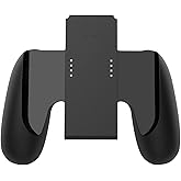 KINVOCA Charging Grip with 2000mAh Battery, 2-in-1 Comfort Grip for Nintendo Switch Controller, Controller Charger with 32in USB-C Cable, Power & Charge Indicators, Overcharge Protection