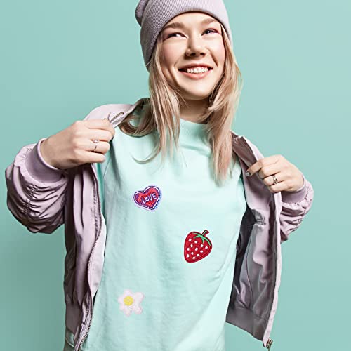 GYGYL 70pcs Assorted Size Embroidered Iron on Patches, DIY Sew Applique Repair Patch, Sew On/Iron On Patch for Jackets, Jeans, Pants, Backpacks, Clothes