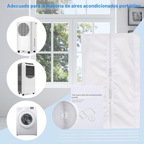 400CM Window Seal Kit for Mobile Air Conditioners, Energy Efficient Hot Air to Fix on Windows, Mobile Dryer, White, No Drilling Required.