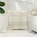 Home Brilliant Retro Checkers Plaids Farmhouse Tartan Soft Cotton Linen Home Decoration Throw Pillow Covers Shams Cushion Cases Cover Sofa, 2 Pack, 18x18 inches(45x45cm), Beige White