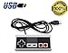 DOORGA 2 Packs 5.8 feet Classic USB Wired Controller for NES Gaming, Retro Game Pad Joystick Raspberry Pi Gamepad for Windows PC Mac Linux RetroPie NES Emulators (Gray and Grathumb 1