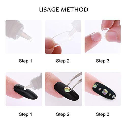 5 Pcs Adhesive Nail Glue for Rhinestones Nail Stickers False Tips Manicure Nail Art Tool
