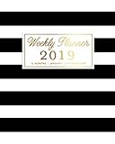 Weekly Planner 2019, 12 Months January - December 2019: Classic Black & White Stripe Agenda Book, 2019 Splendid Planner by Splendid Planners