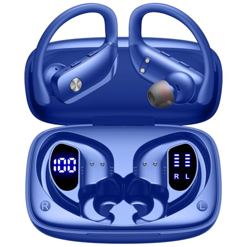 BMANI-VEAT00L Kabellose Bluetooth-Kopfhörer, 48 Stunden Wiedergabe, Sport-Kopfhörer mit LED-Display, Over-Ear-Kopfhörer mit Ohrbügel, eingebautem Mikr