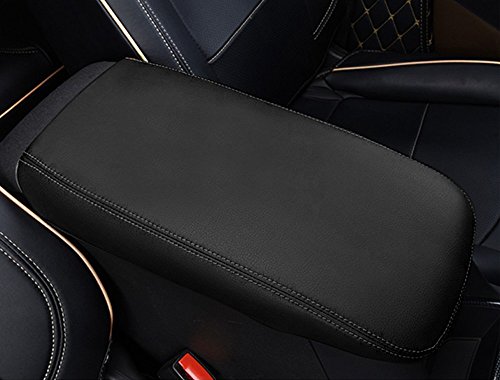 Kust fsx5662w Car Armrest Box Cover,Chevy Equinox Accessories Car Cusion,Auto Central Console Armrest Box Cover Fit for Chevrolet Equinox 2018 (Black-Black Stitches)