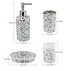 4-Piece-Housewares-Glass-Mosaic-Bathroom-Accessories-Set-Durable-Bath-Organizer-Includes-Soap-Dispenser-Pump-Toothbrush-Holder-Tumbler-Soap-Dish-Sanitary-High-Class-Home-Decor-Gift-Gray-bue 4-Piece Housewares Glass Mosaic Bathroom Accessories Set, Durable Bath Organizer Includes Soap Dispenser Pump…