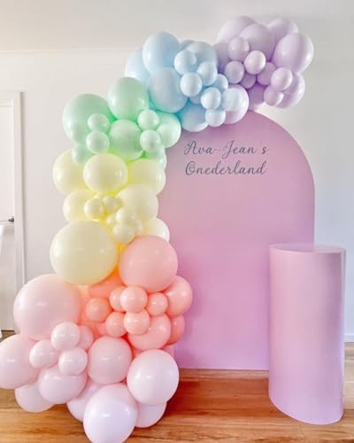 100 PCS Pastel Latex Balloons, 12-Inch Round Macaron Multicolor Balloons for Birthday Party, Baby Shower, and Wedding Decorations