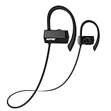APIE Wireless Bluetooth V4.1 Headphones In-Ear Noise Cancelling Sports Headphone with microphone TPU Ear Hooks